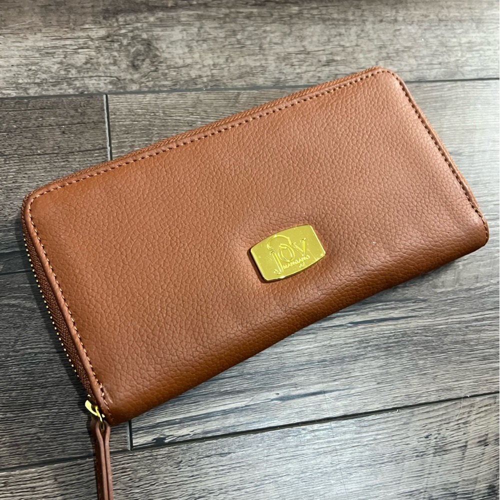 Joy Mangano RFID Blocking Wallet Tan 8 in